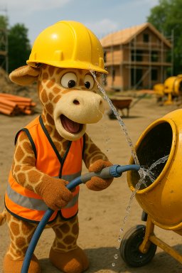 Sammy op de bouwplaats